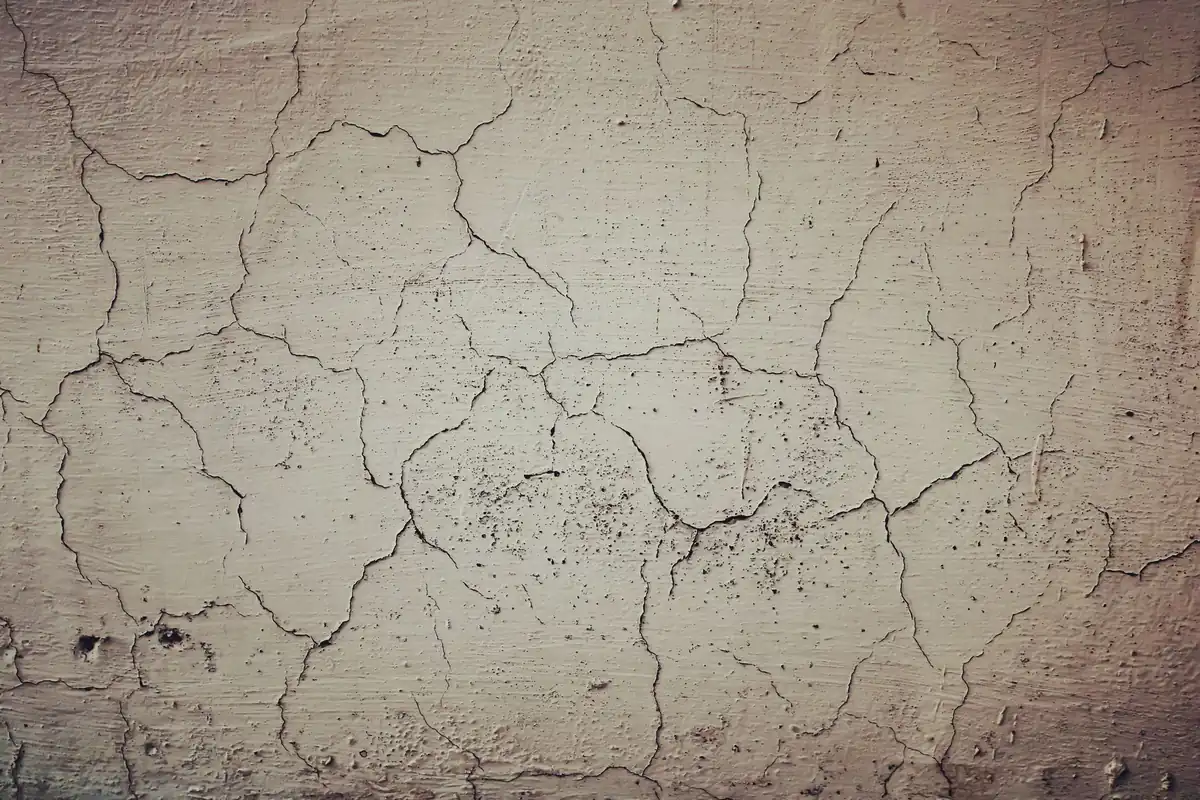 Gros plan sur un mur fissuré illustrant les idées reçues sur les fissures de maison